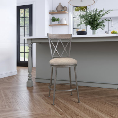 Dejhanae Swivel Upholstered Sunbrella® Counter Stool