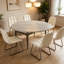 Ensemble de table de salle à manger 55,1 po, table de cuisine moderne pour 4 à 6 personnes, pieds en acier, ensemble de salle à manger à piédestal avec chaise de salle à manger, gain de place-115296624-115296626-122499344