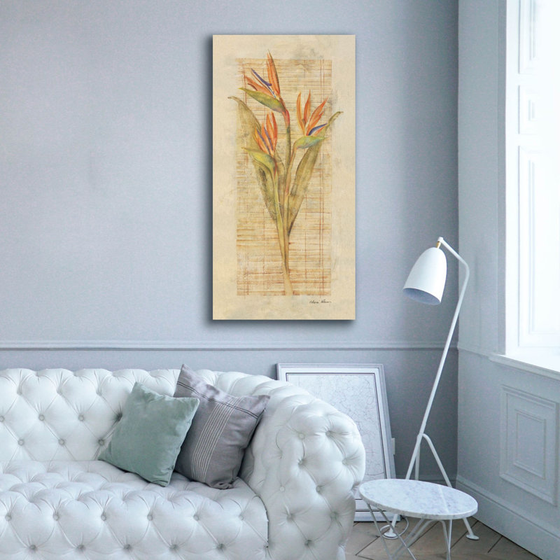 «Bird Of Paradise» par Cheri Blum, art mural sur toile, H 60 po x l 30 po x P 1,5 po