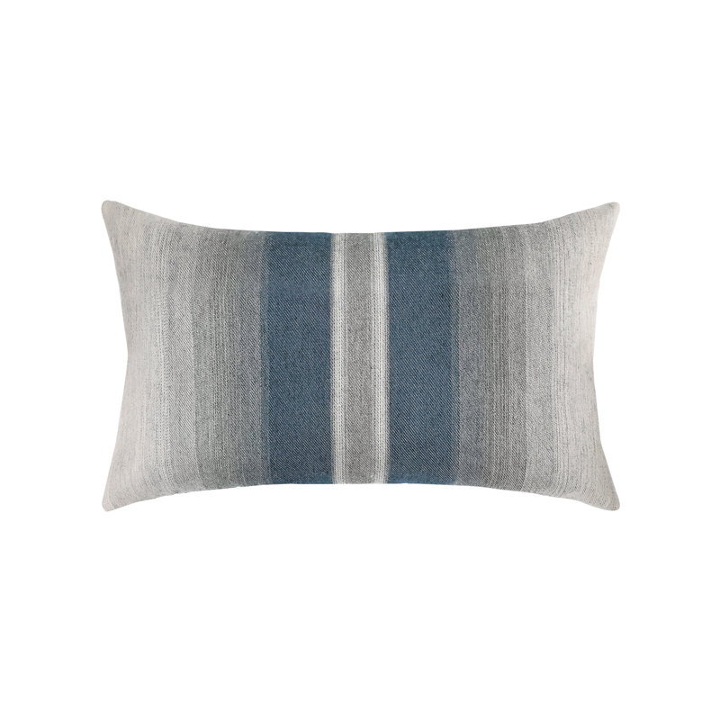 Ombre Indoor & Outdoor Woven Accent Pillow, Indigo, Striped