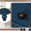 3 armoires de rangement bleues et une table pratique en bois bleu pour le salon, fabrication solide
