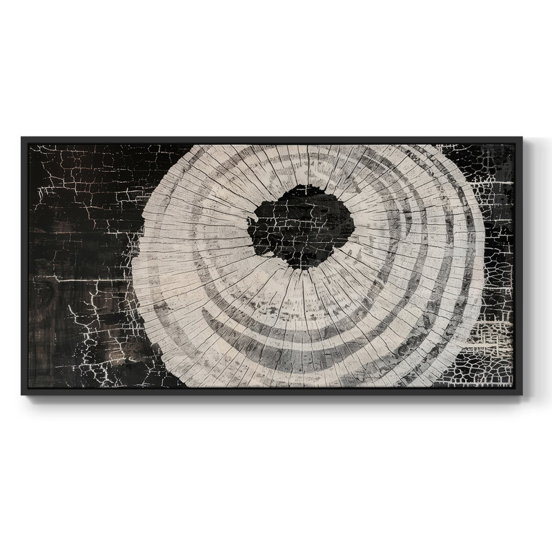 Série abstraite-CL XXXVII- Toile tendue avec châssis tendue, prête à être accrochée, H 17 po x l 33 po, Noir