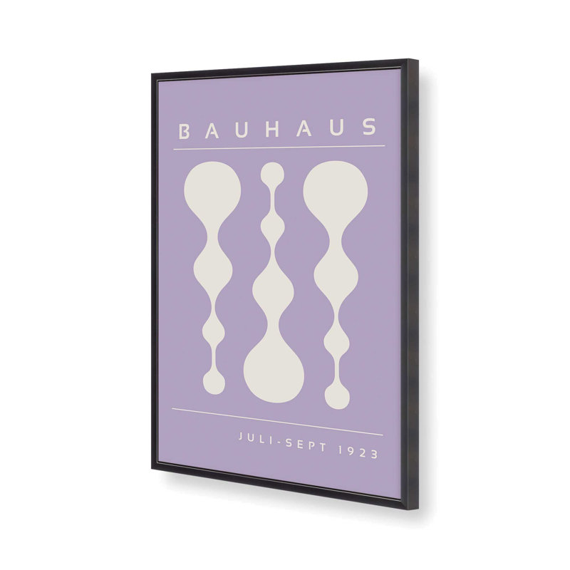 Affiche mauve rétro Bauhaus II, Zinc patiné, H 15,25 po x l 12,25 po