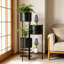 Support à plantes à 6 niveaux avec pots et tablettes intégrés, support à fleurs autoportant en métal pour le rangement décoratif intérieur et extérieur