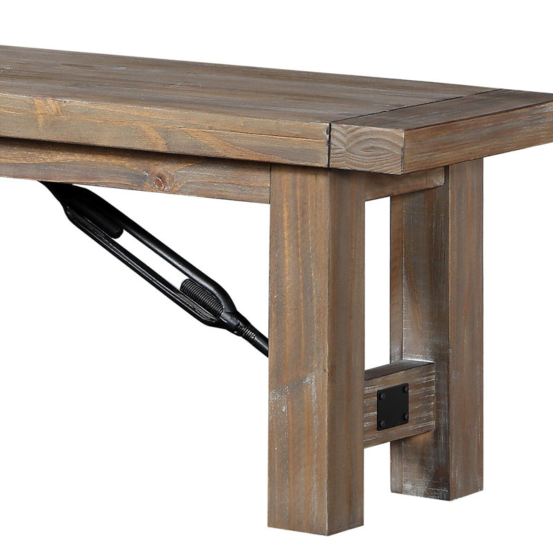 Banc en bois massif Kadie-Lei