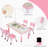 Kids Table and 4 Chair Set, Height Adjustable Toddler Table and Chair Set, Non-Slip Legs, Graffiti Desktop, Large Children Activity Table-88407583