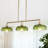 3-Light  42.5'' Dimmable Kitchen Island Rustic Linear Chandelier  French Country Dining Room Pendant with Green Glass Shade-982528152