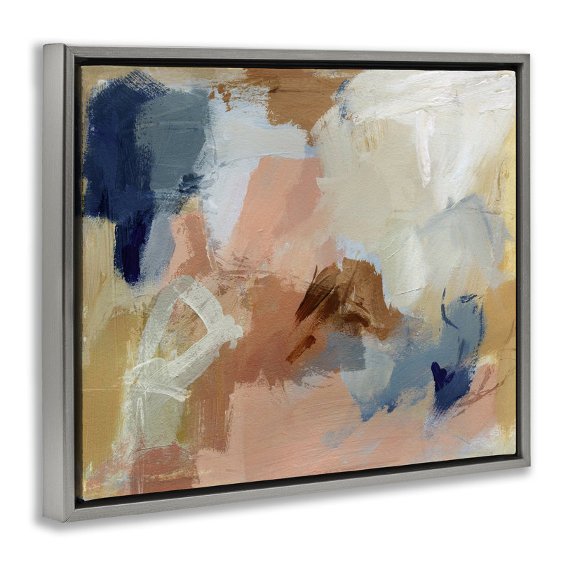 «Rustic Neutrals», peinture encadrée sur toile flottante par Victoria Barnes, Cadre flottant gris lustré, H 17 po x l 21 po