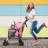 4 Wheel Folding Pet Stroller, Foldable Dog Jogger Stroller with Adjustable Canopy and Mesh Window-107312775