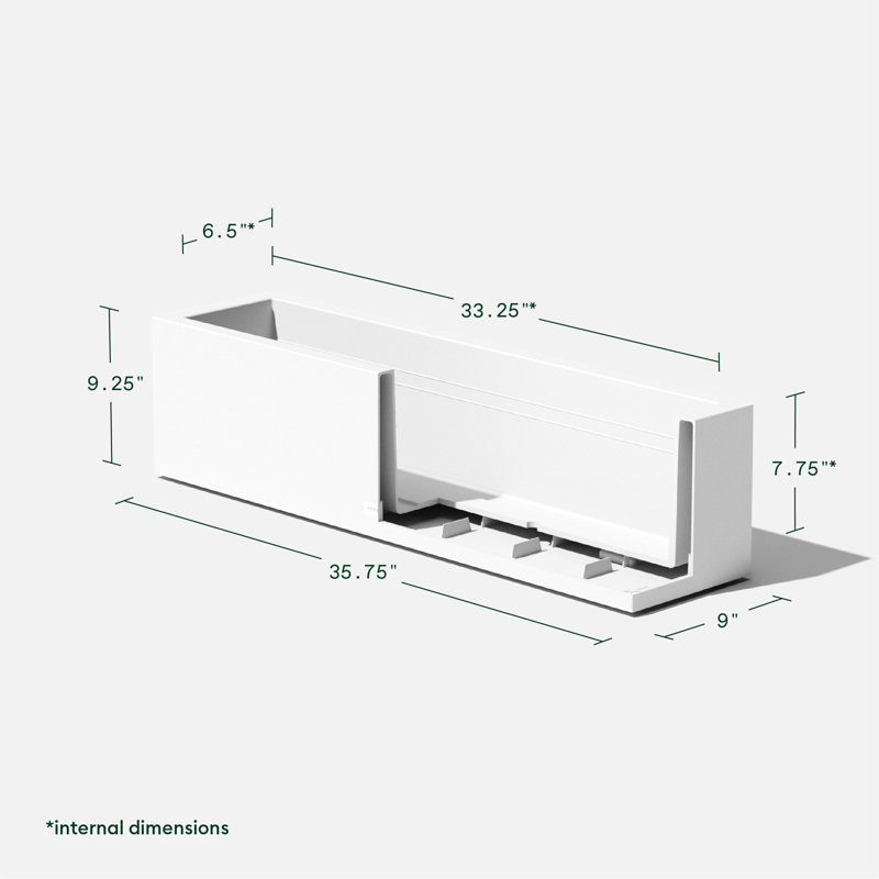Block Series Window Box Planter, White