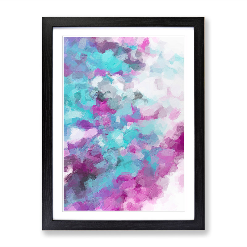 Over The Bridge Abstract - Single Picture Frame Painting, Black, 64cm H x 46cm W x 2cm D