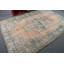 Tapis turc surdimensionné tissé à la main de style rétro idéal pour le bureau ou la chambre à coucher dans une couleur orange vibrante