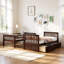 Lit superposé convertible avec tiroirs, structure en bois massif avec barrière de sécurité et rangement sous le lit-1232669729-1232669730