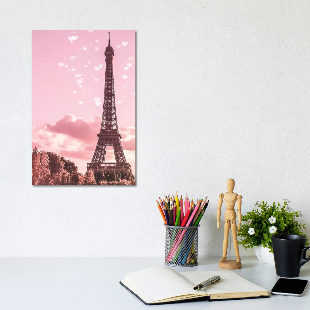 Pink Eiffel Tower - Wrapped Canvas Gallery-Wrapped Canvas Giclée