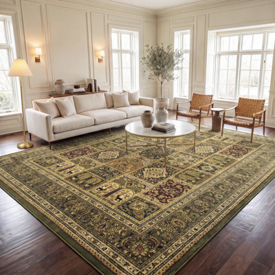 Tapis oriental vert Malayah Klose