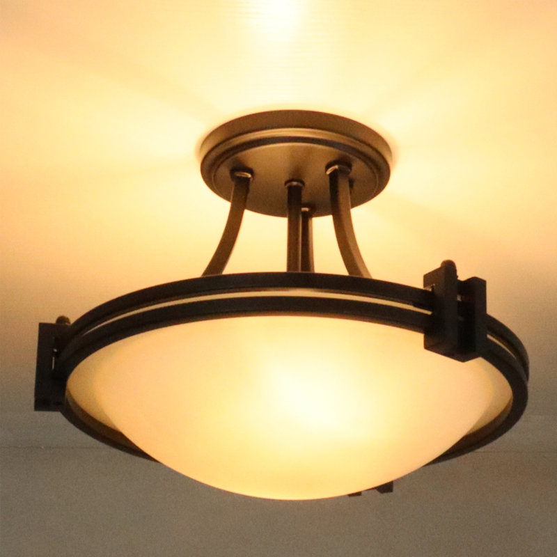 Plafonnier semi-encastré en verre Bouton, Noir