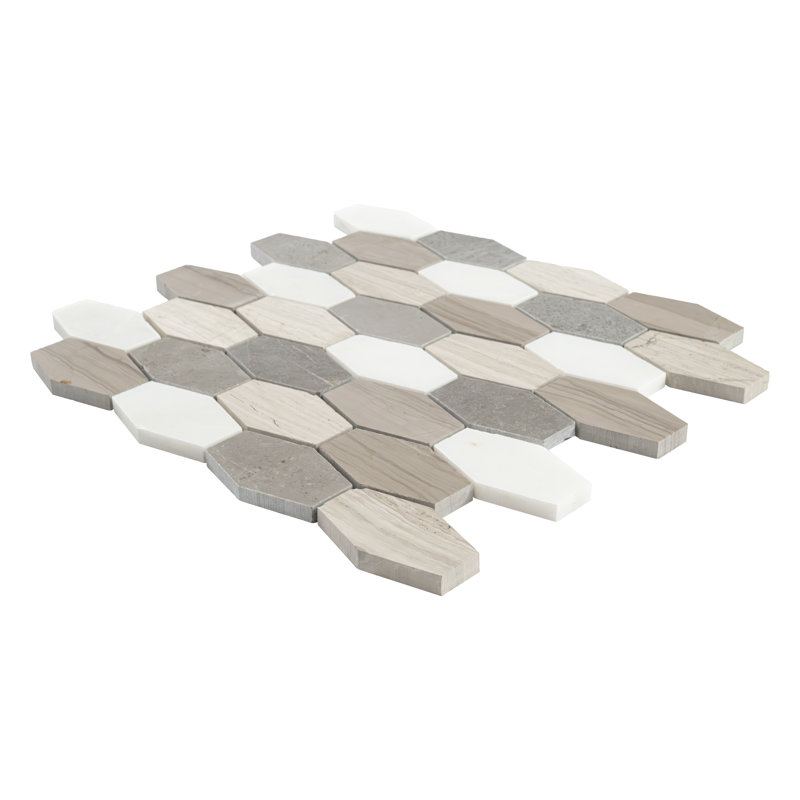 Veneto Mix Hexagon 12 in. x 12 in. Honed Marble Mosaic Floor and Wall Tile
