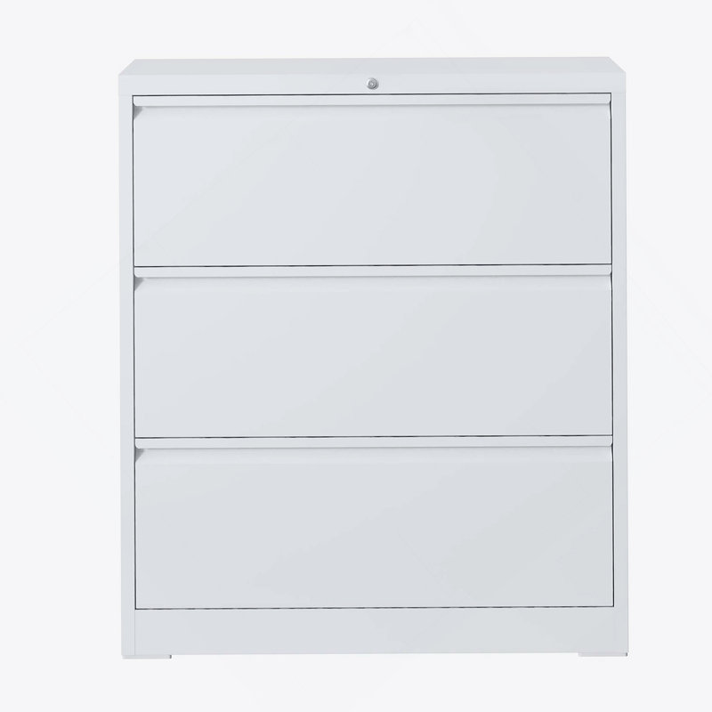 Classeur latéral à 3 tiroirs de haute qualité avec serrure, idéal pour le rangement de bureau personnel et la conservation sécurisée des documents