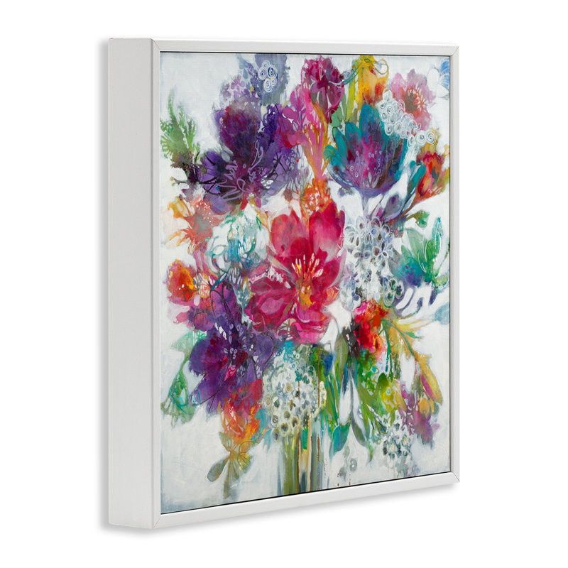 «Whimsical Floral Pop Bouquet Spring Flower Inspired by Third and Wall», reproduction d'art, H 17 po x l 17 po