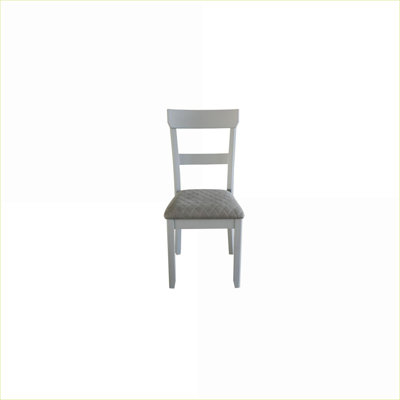 Ensemble de 2 gris clair deux tons Chaises d'appoint d'appoint en tissu gris ardoise, finition perle blanc cassé pour le salon Adulte