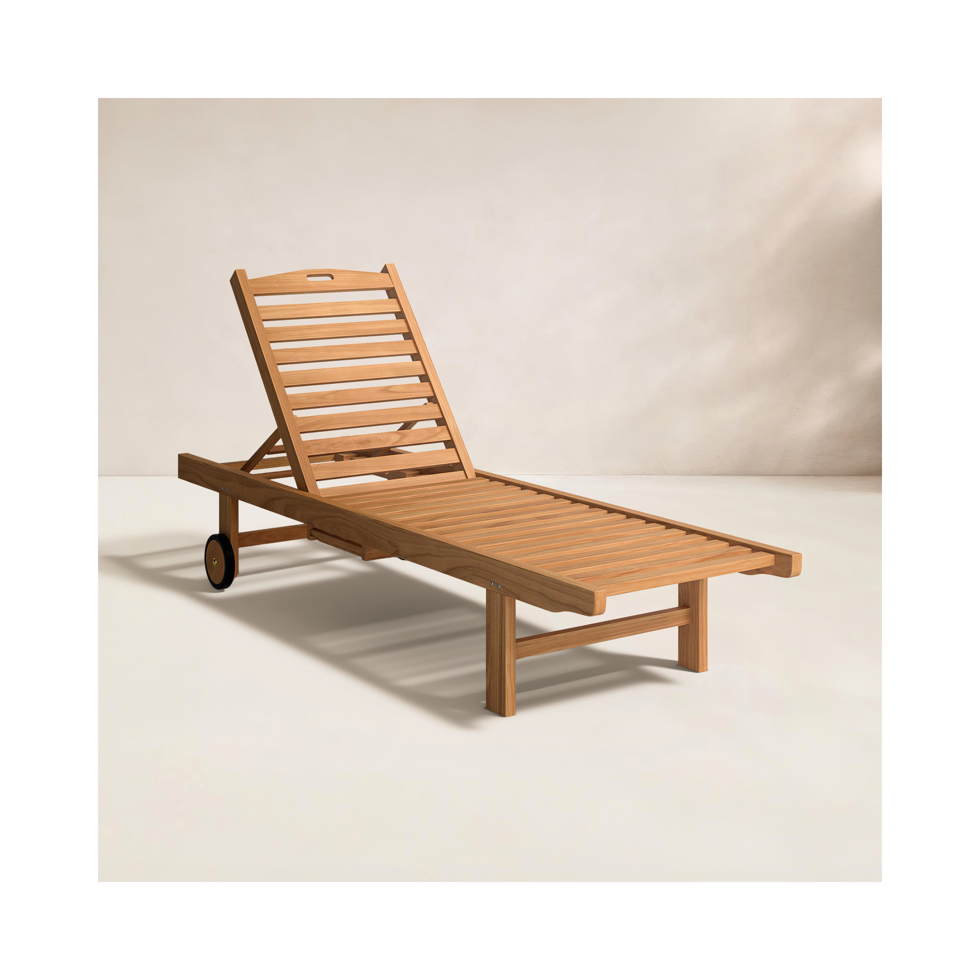 Andy 79'' Long Reclining Teak Single Chaise