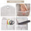 4 sacs de rangement muraux avec revêtement imperméable, base en PVC, double poches avant et filet latéral, organisateur en lin de coton-70858440