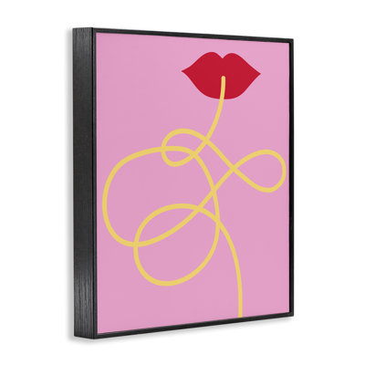  Pasta Noodle & Lips Framed Giclee Art by Daphne Polselli