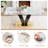 71'' Dining Table Set,Gold Dining Room Table Set With V-Shaped Black Glossy Pillars-369995445-369995435