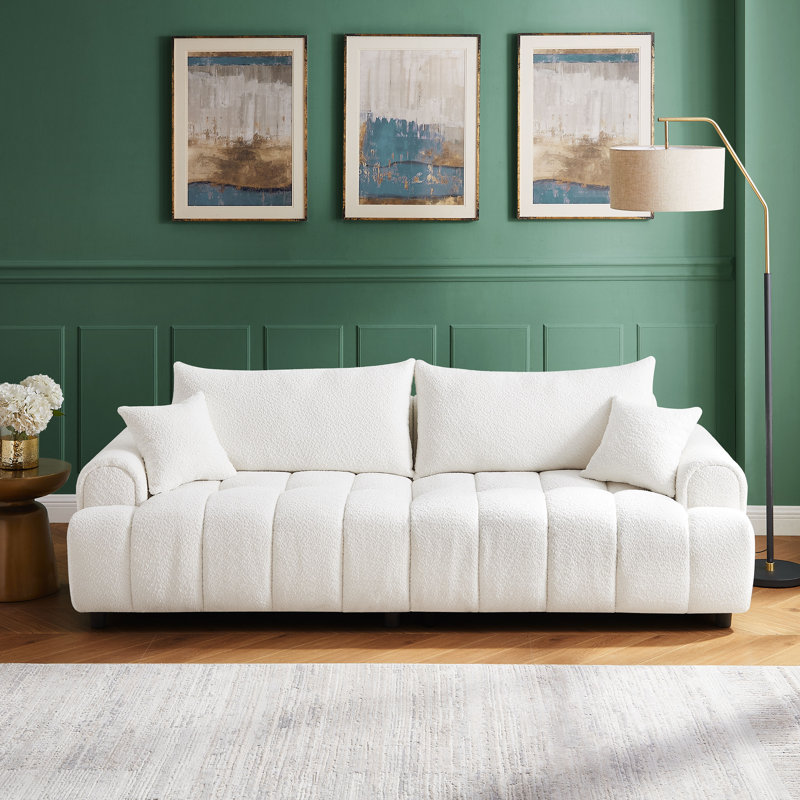 Logun 91" Upholstered Sofa, Camel 100% Polyester