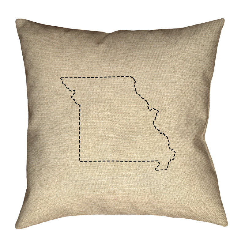 Oreiller de sol Katelyn Smith Missouri Dash Outline, 36 po x 36 po