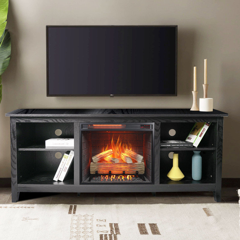  Insertion de foyer électrique 23 po, foyer avec bûche réaliste, télécommande, 4 couleurs de flamme réglables, faible bruit, minuterie 9H, protection contre la surchauffe, 1500 W (23 po x 19,7 po)