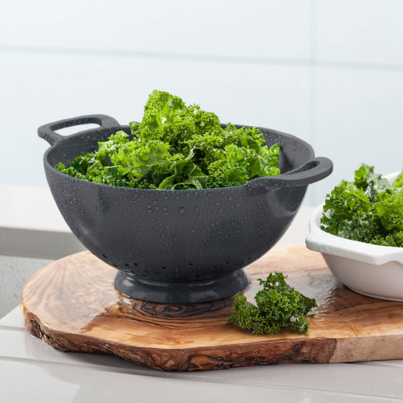 Premium Melamine Colander, 11cm H x  20cm W, Dark Grey