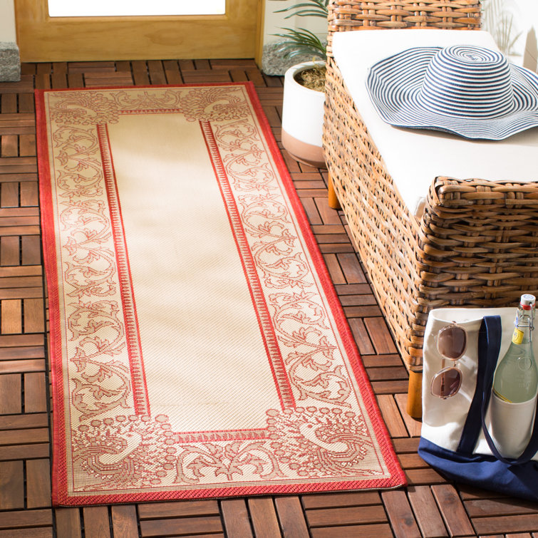 Arneshia Floral Yellow/Red Indoor/Outdoor Area Rug