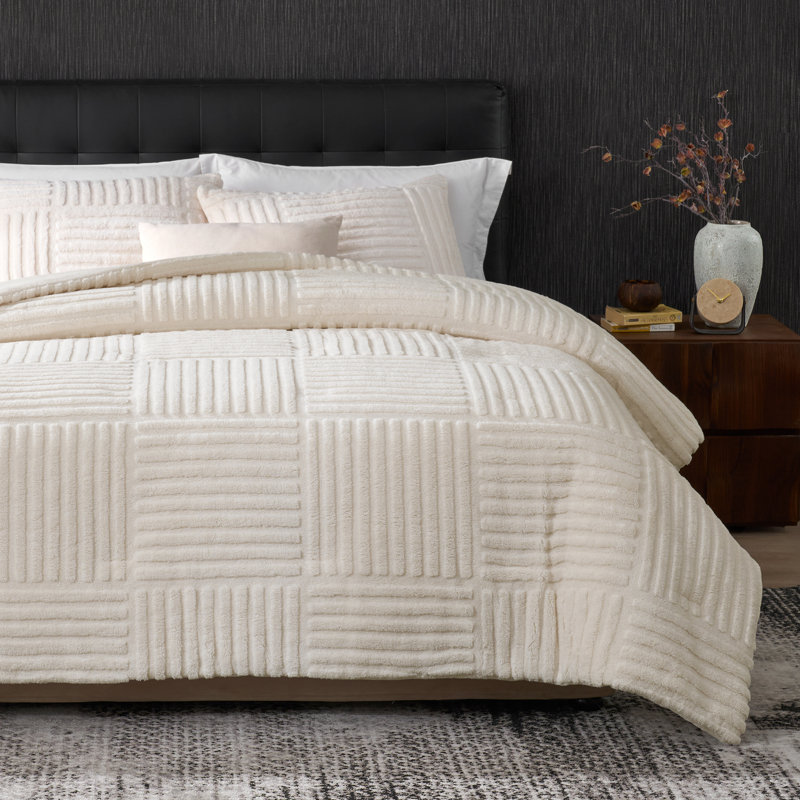 Ensemble d'édredon Sherpa, Édredon grand + 2 taies d'oreiller standard, Kaki