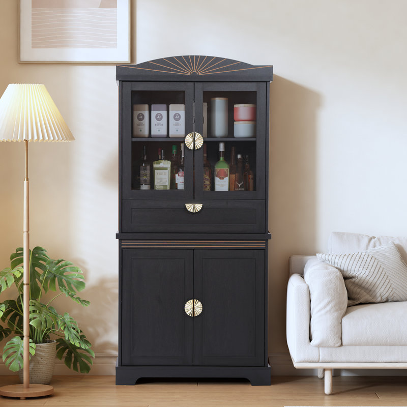 67" Pantry Cabinet, Retro Storage Cabinet