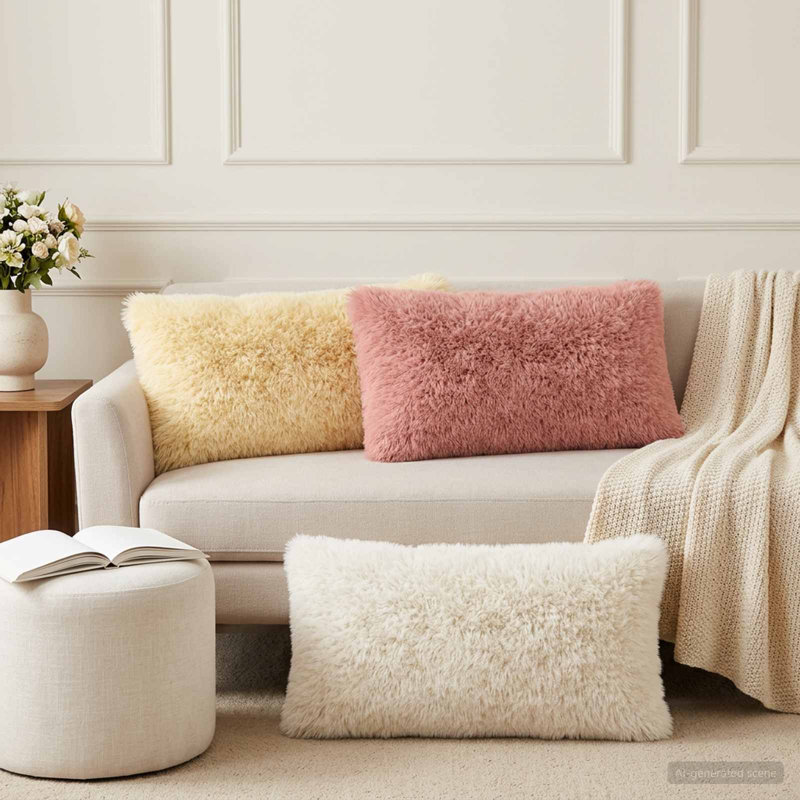 Light Green Cushion, Square 55cm, White
