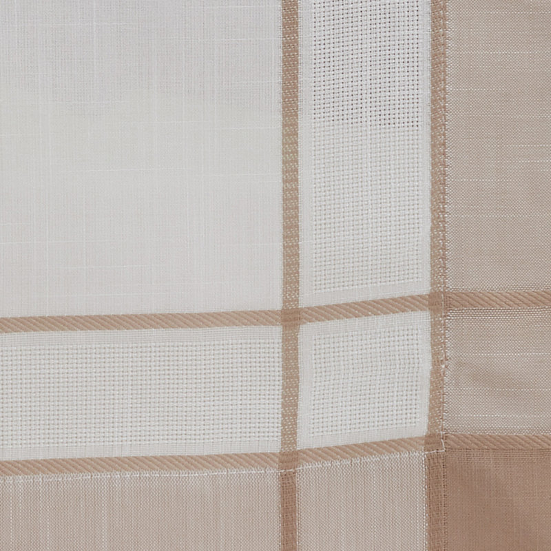 Natural Beige Rectangular Fabric Tablecloth with Banded Border