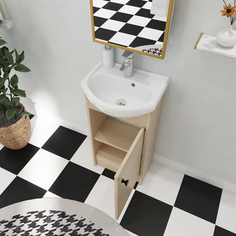 Lenay 18'' Single Bathroom Vanity with Ceramic Top