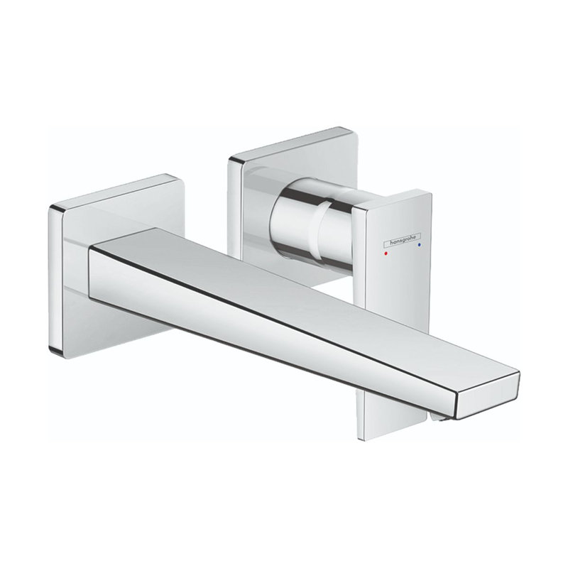 Metropol Low Flow Water Saving Wall Mounted Bathroom Faucet, Chrome