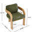 2 chaises de salle à manger en tissu Boucle avec structure en bois d'hévéa naturel et dossier avec coussin lombaire pour les zones de 2 avec structure, accoudoirs courbés, soutien lombaire amélioré-1375599742-1375599741