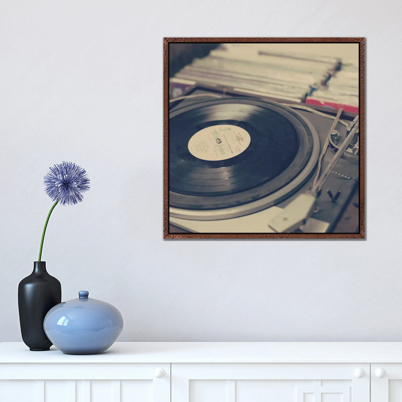 Retro Retro II by Caroline Mint - Print on Canvas, Classic Brown Wood Framed, 45.72 cm H x 45.72 cm W