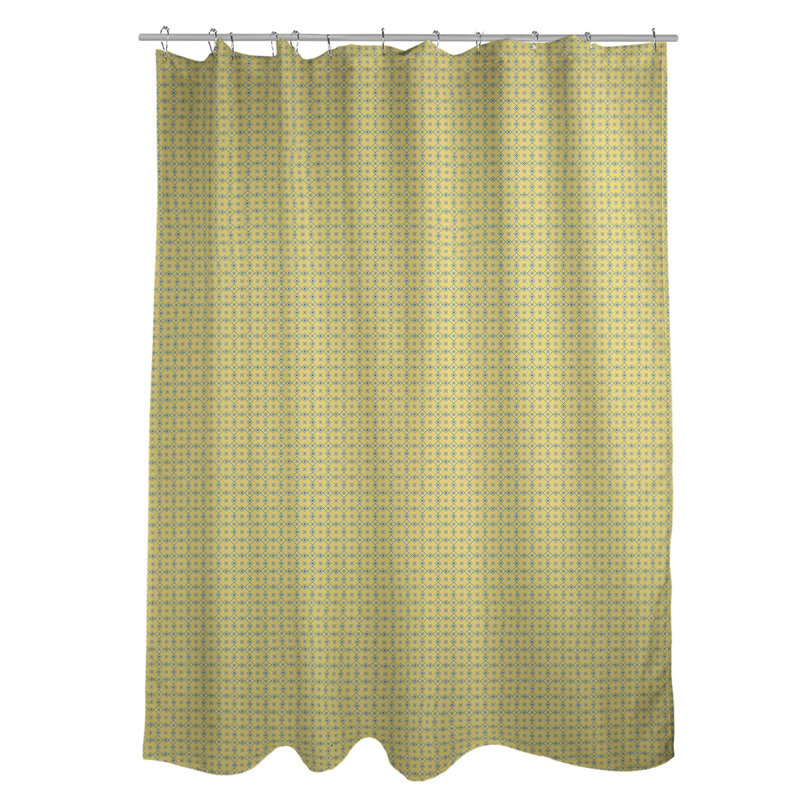 Rideau de douche simple Katelyn Elizabeth, Jaune / Bleu