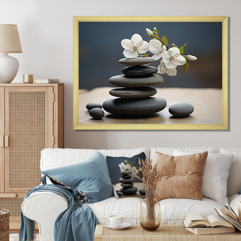 Art mural Zen zen, Cadre doré à une seule photo, H 12 po x l 20 po x P 1 po