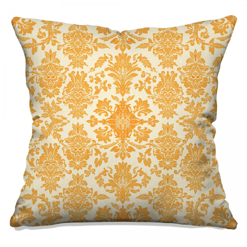 Coussins décoratifs ornés de motifs damassés, 14 x 14 inches