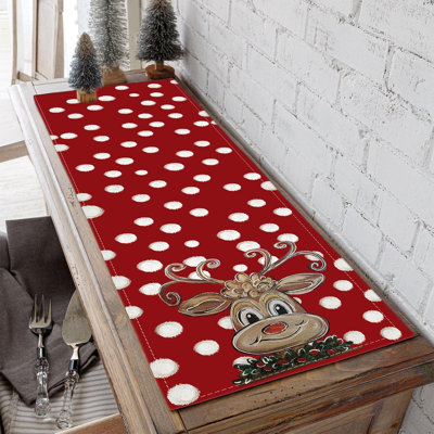 Chemin de table de Noël 72 pouces de long avec wapiti, hiver saisonnier