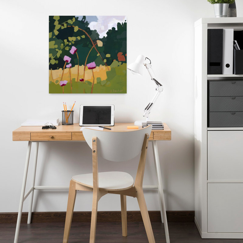 Thistles, paysage contemporain abstrait, art naturel, H 18 po x l 18 po