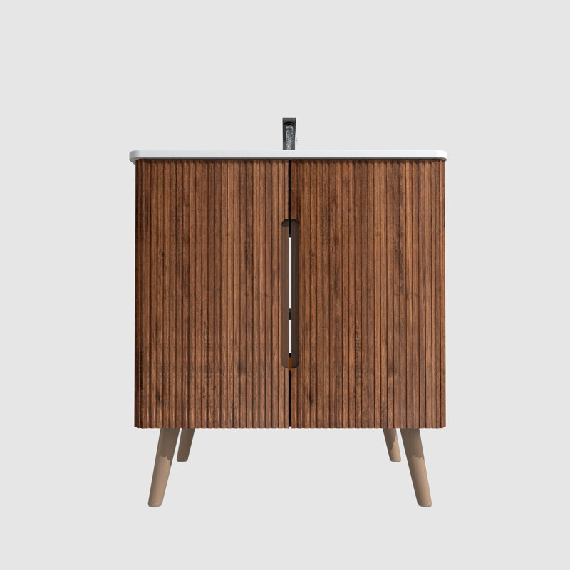 Meuble-lavabo 30 po noyer rayé