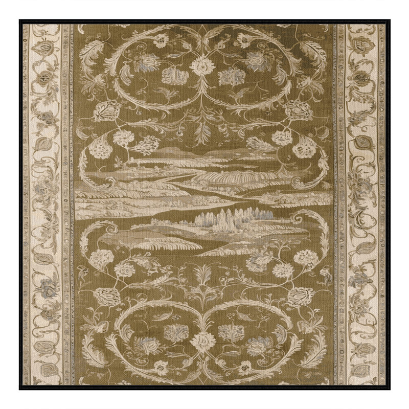 Tapis brun lavable à la machine, Carré 5 pi