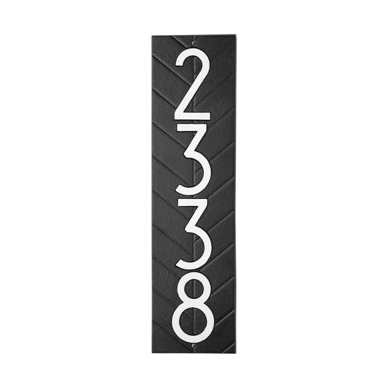 Mid-century Modern Herringbone Vertical Wall Plaque, Black/White, Yes