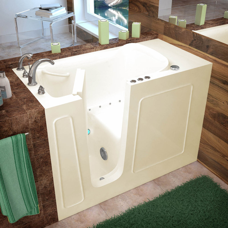 Santa Fe 52.8" x 26" Walk in Air Bathtub, Biscuit, Left